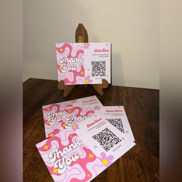 Pink, Purple Groovy Thank You Cards, Custom Cards - Picture 2 of 3